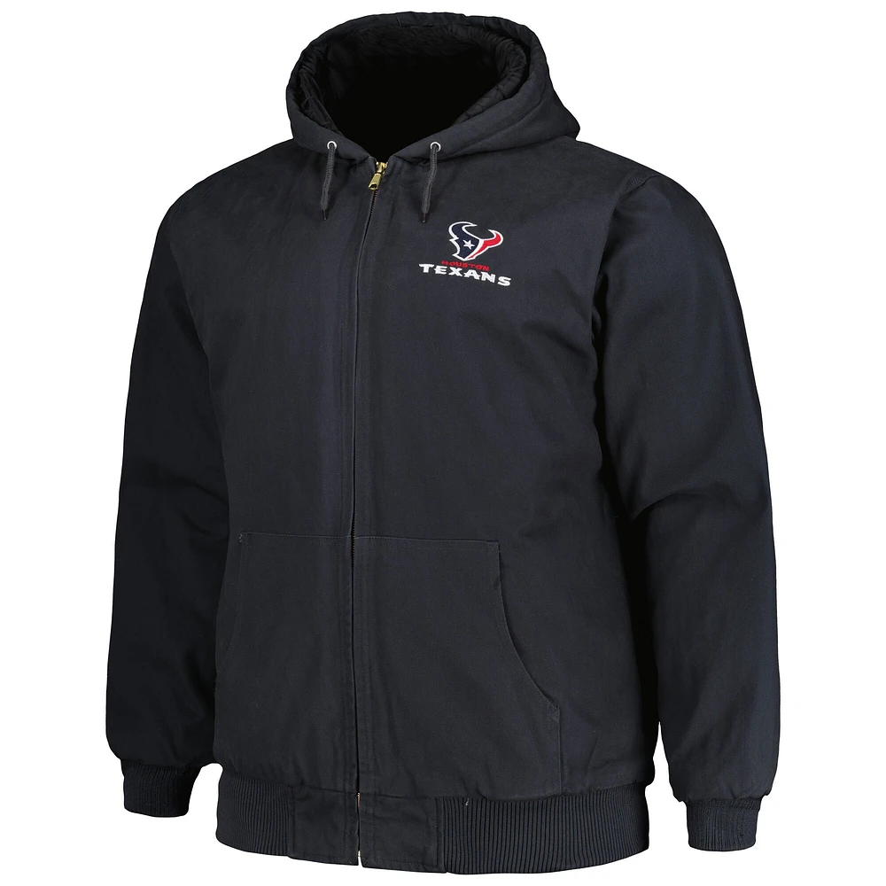 Men's Dunbrooke Charcoal Houston Texans Big & Tall Dakota Canvas Hoodie Full-Zip Jacket