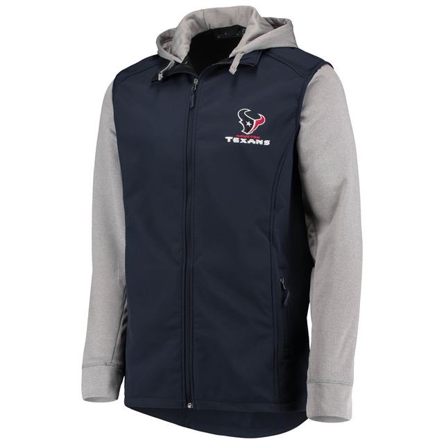 Veste à capuche zippée intégrale bleu marine/gris Houston Texans Dunbrooke pour hommes Tailles Big & Tall Alpha