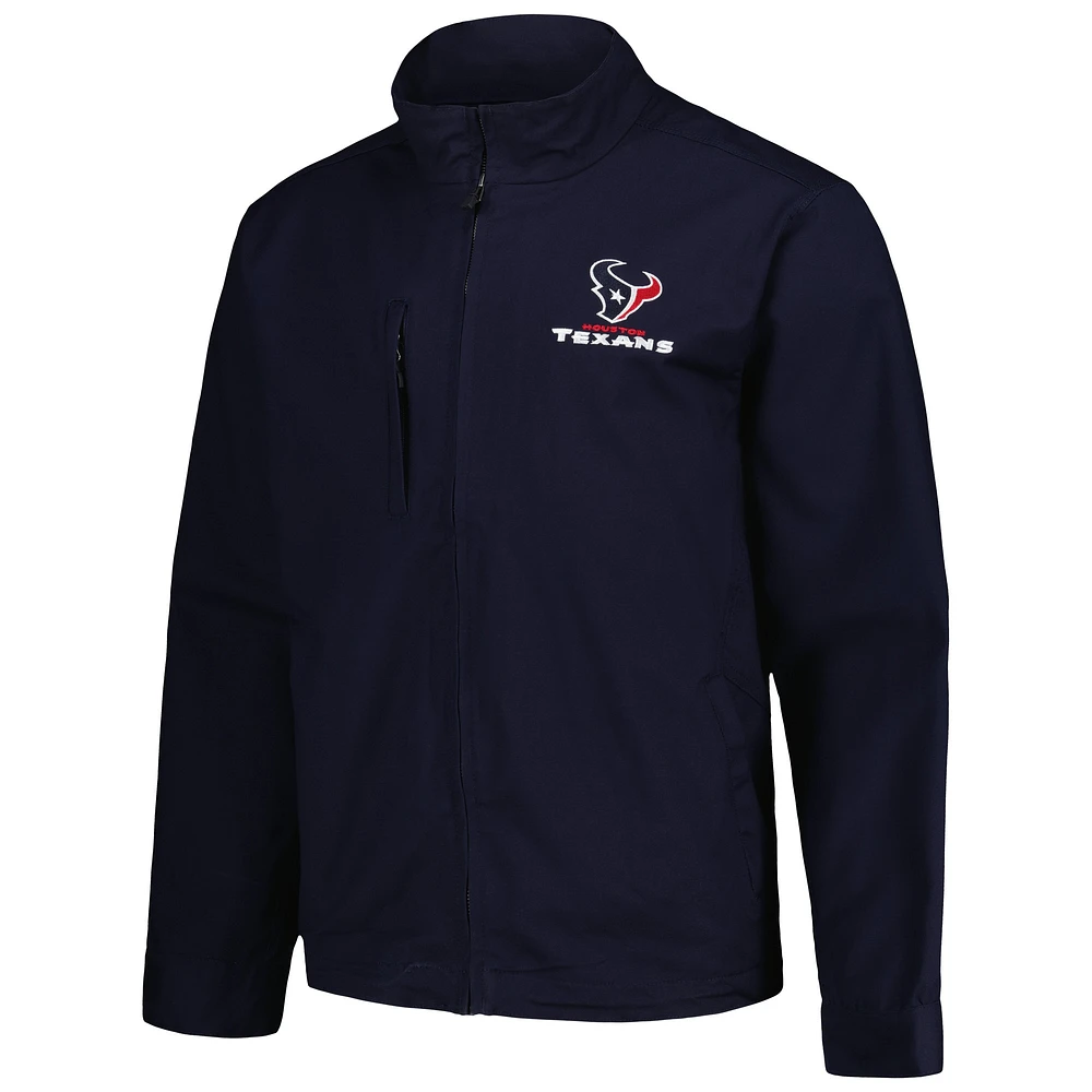 Men's Dunbrooke Navy Houston Texans Journey Workwear Tri-Blend Full-Zip Jacket