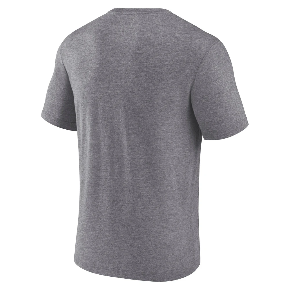 Men's Fanatics Heather Gray Houston Texans Warped Block Tri-Blend T-Shirt