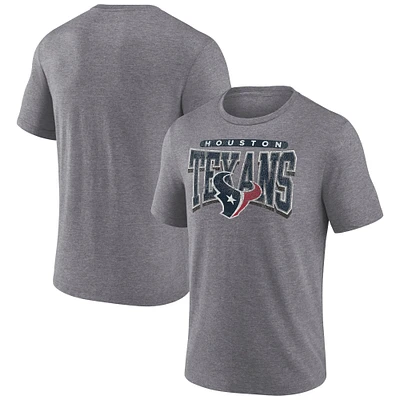 T-shirt tri-blend Warped Block gris chiné Fanatics pour homme des Houston Texans