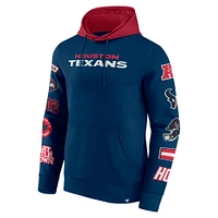 Men's Fanatics  Navy/Cardinal Houston Texans Patched Out Pullover Hoodie