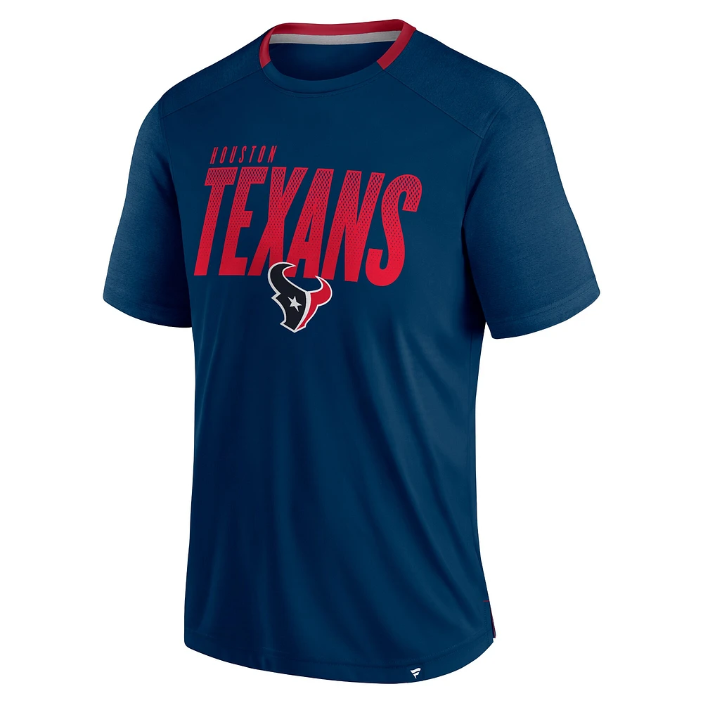 Men's Fanatics Navy Houston Texans Defender Fade Slant T-Shirt