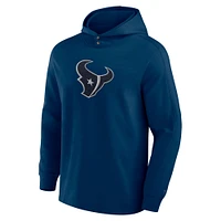 Men's Fanatics Navy Houston Texans Elements Blaze Tri-Blend Long Sleeve Hoodie T-Shirt