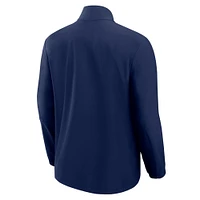 Men's Fanatics Navy Houston Texans Front Office Micro Tonal Quarter-Zip Pullover