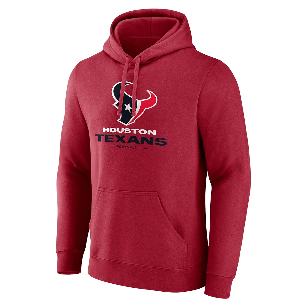 Sweat à capuche rouge Houston Texans Team Lock-Up Fanatics pour hommes