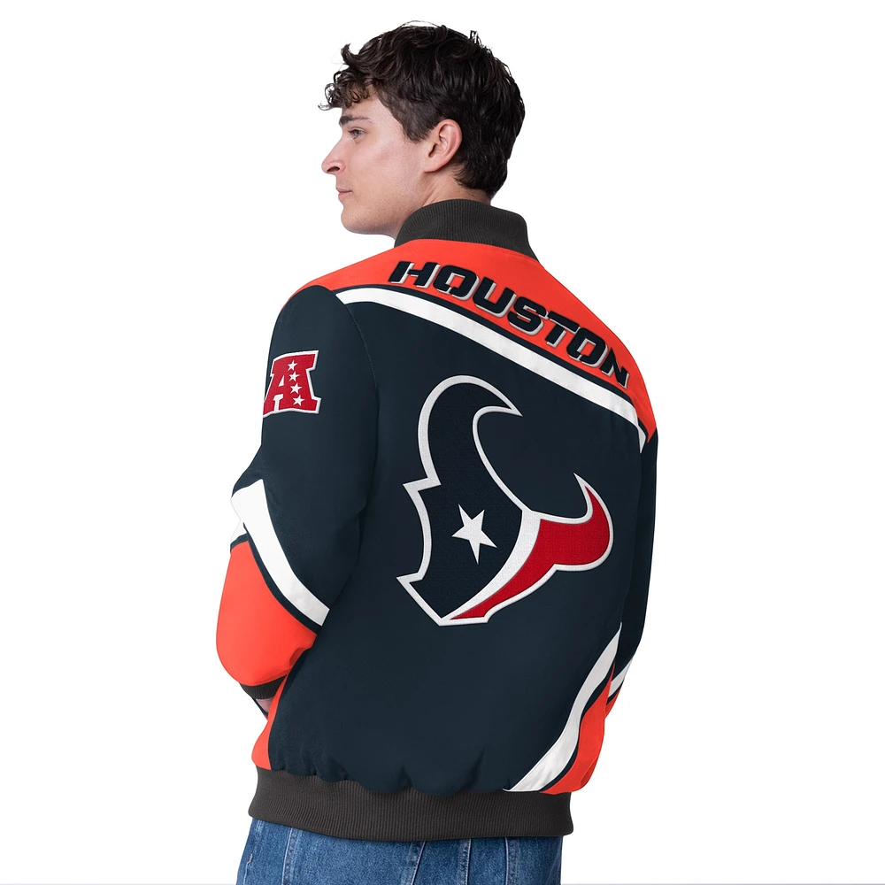 Men's G-III Extreme  Navy Houston Texans Maximum Racing Full-Snap Jacket