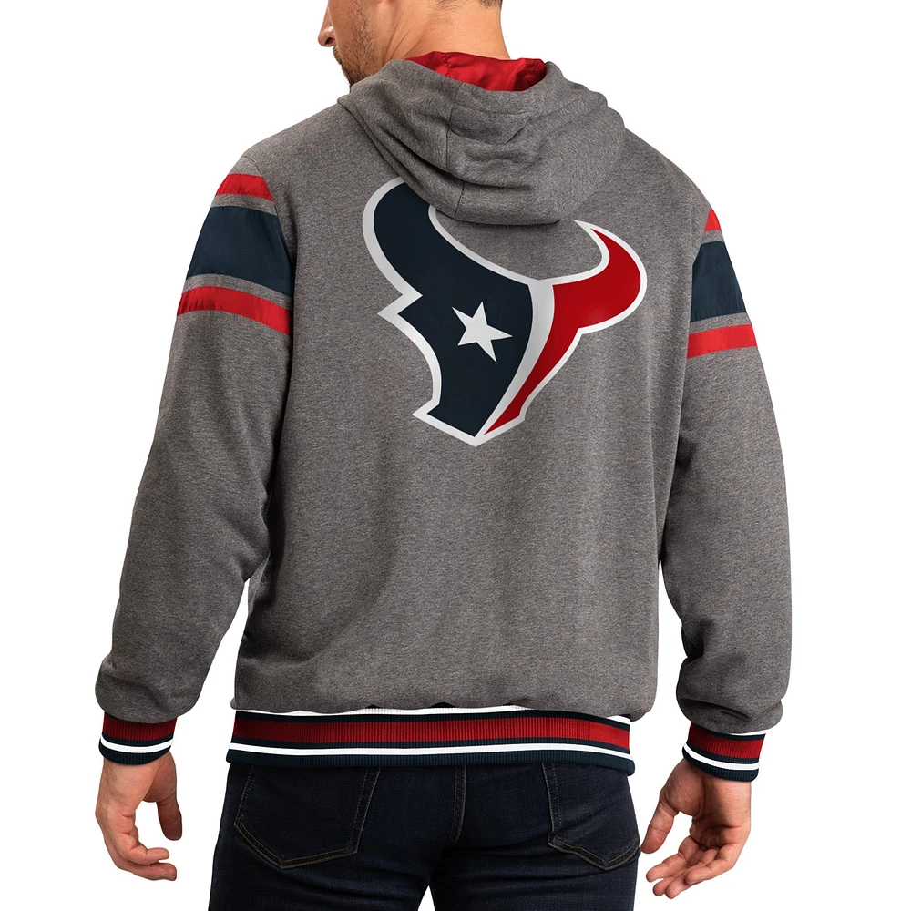 Veste à capuche réversible dos intégral Houston Texans Extreme pour homme G-III Sports by Carl Banks bleu marine/gris