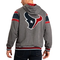 Veste à capuche réversible dos intégral Houston Texans Extreme pour homme G-III Sports by Carl Banks bleu marine/gris