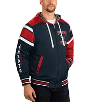 Veste à capuche réversible dos intégral Houston Texans Extreme pour homme G-III Sports by Carl Banks bleu marine/gris