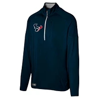 Men's Navy Houston Texans Grind Iron Quarter-Zip Top