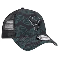 Men's New Era Black Houston Texans Agave Trucker 9FORTY Adjustable Hat
