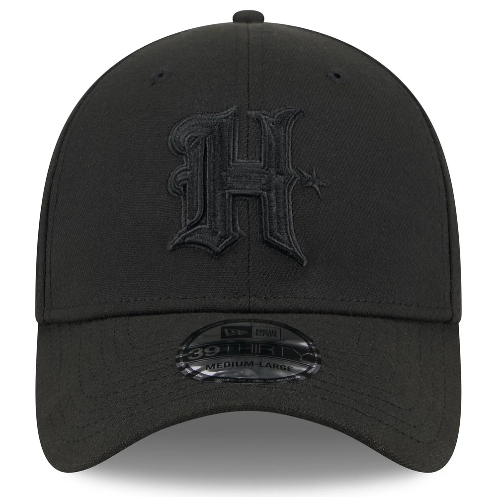 Men's New Era Black Houston Texans on 39THIRTY Flex Hat