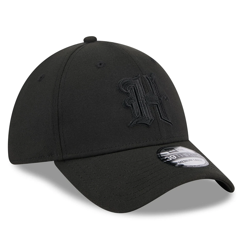 Men's New Era Black Houston Texans on 39THIRTY Flex Hat