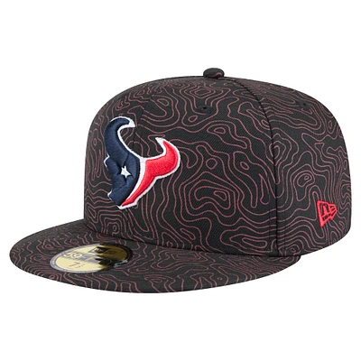Casquette ajustée noire Houston Texans Geo 59FIFTY de New Era pour homme
