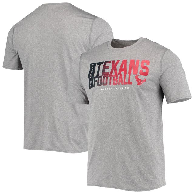 T-shirt pour homme New Era gris chiné Houston Texans Combine Authentic Game On