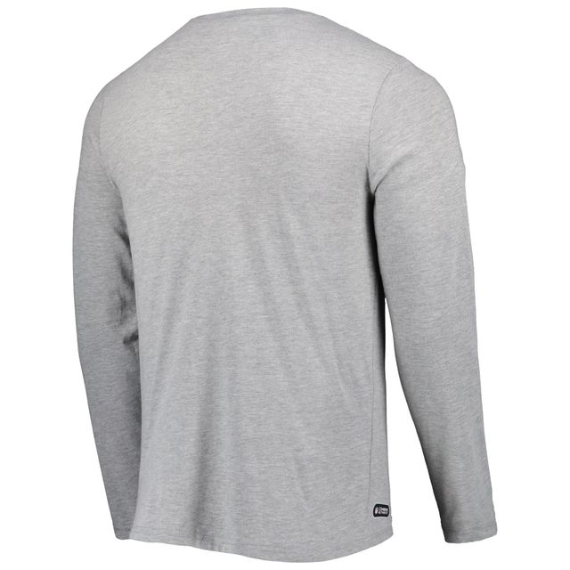 T-shirt à manches longues pour homme Houston Texans Combine Authentic Red Zone New Era gris chiné