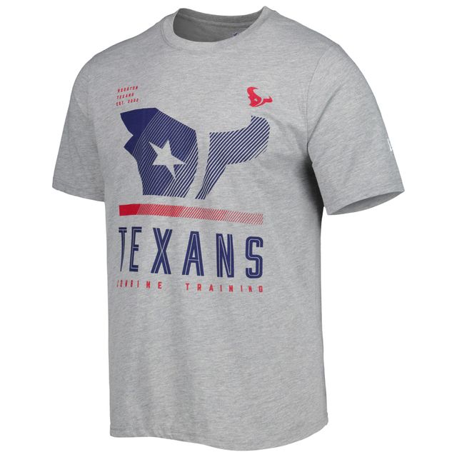 T-shirt pour homme Houston Texans Combine Authentic Red Zone New Era gris chiné