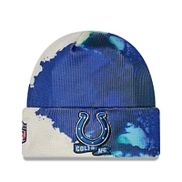 Casquette Houston Texans 2022 Sideline New Era pour homme - Bleu marine - Bonnet en tricot à revers teint à l'encre