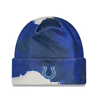 Casquette Houston Texans 2022 Sideline New Era pour homme - Bleu marine - Bonnet en tricot à revers teint à l'encre