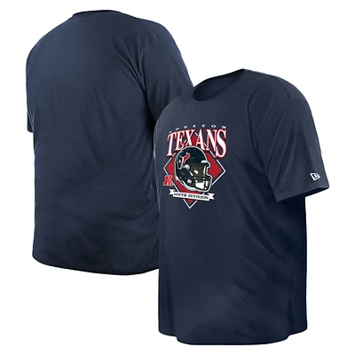 T-shirt avec casque Big & Tall New Era pour hommes, bleu marine, Houston Texans