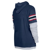 Men's New Era Navy Houston Texans Twofer Long Sleeve Hooded T-Shirt