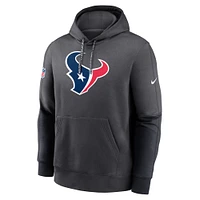 Men's Nike Anthracite Houston Texans 2024 Sideline Club Pullover Hoodie