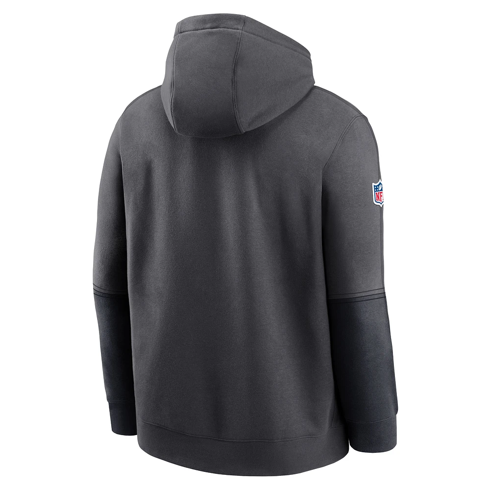 Men's Nike Anthracite Houston Texans 2024 Sideline Club Pullover Hoodie