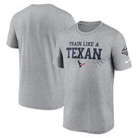 Men's Nike Heather Gray Houston Texans 2024 NFL Training Camp Legend Performance T-Shirt