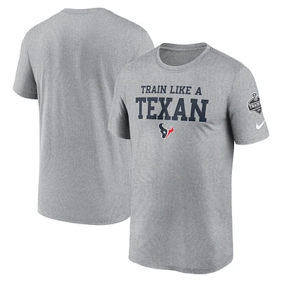 Men's Nike Heather Gray Houston Texans 2024 NFL Training Camp Legend Performance T-Shirt