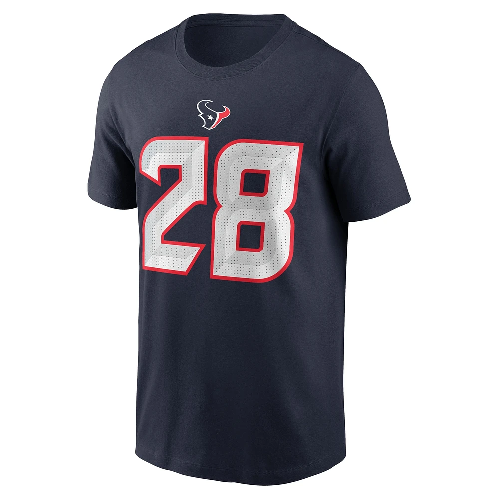 Men's Nike Joe Mixon Navy Houston Texans Player Name & Number T-Shirt