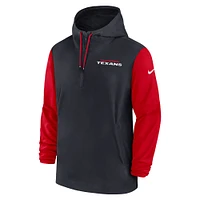 Men's Nike Navy/Red Houston Texans 2024/25 Sideline Pre-Game Player 1/2-Zip Hoodie Jacket