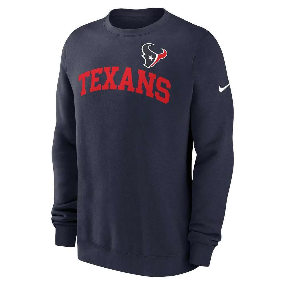 Men's Nike Navy Houston Texans Club Pullover Sweatshirt