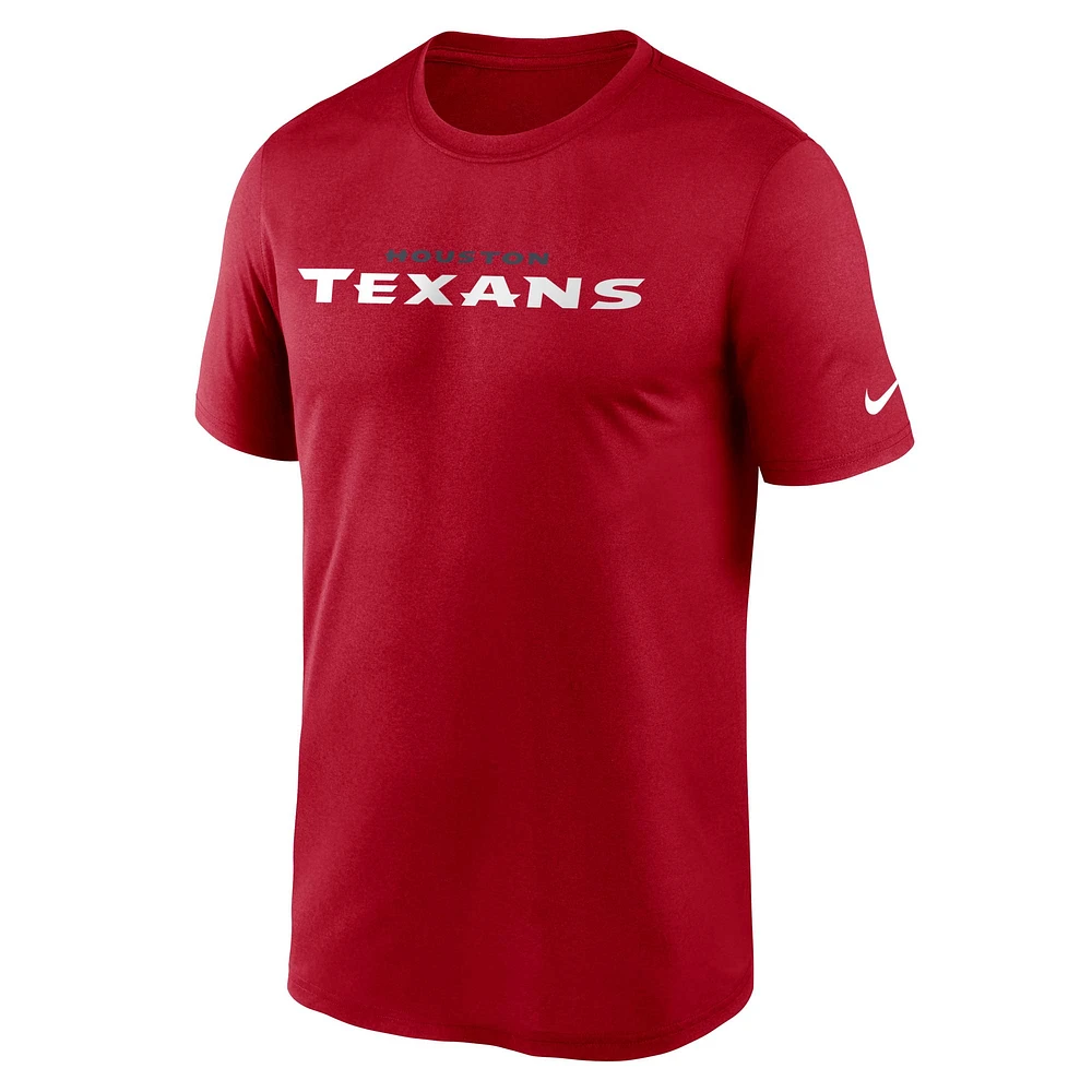 Men's Nike Red Houston Texans Wordmark Legend T-Shirt