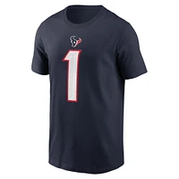 T-shirt Nike Stefon Diggs pour hommes, bleu marine, nom et numéro du joueur des Houston Texans
