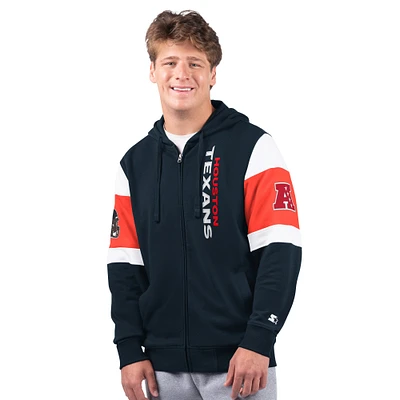 Sweat à capuche zippé intégral bleu marine Houston Texans Extreme pour homme