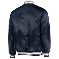 Men's Starter Navy Houston Texans Locker Room Satin Varsity Full-Snap Jacket
