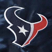 Men's Starter Navy Houston Texans Locker Room Satin Varsity Full-Snap Jacket