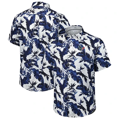Chemise boutonnée Tommy Bahama bleu marine pour homme Houston Texans Sunnyvale Blooms Camp