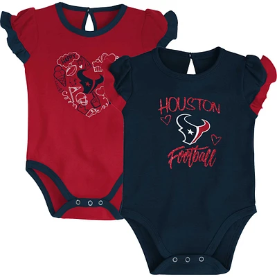 Ensemble deux pièces pour nouveau-né et bébé bleu marine/rouge Houston Texans Too Much Love