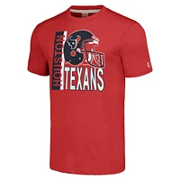 Unisex Homage  Red Houston Texans Helmet Stripe Tri-Blend T-Shirt