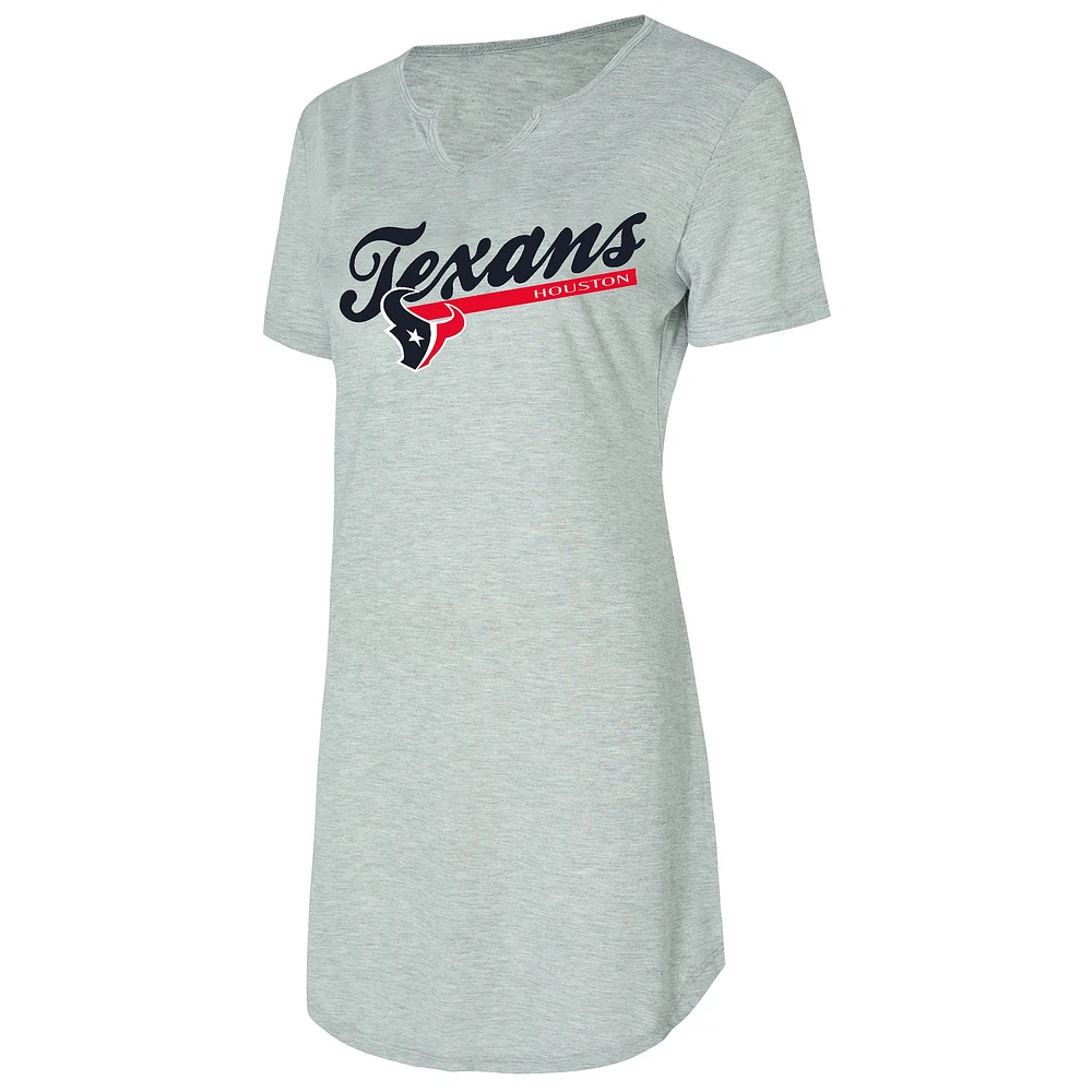 Women's Concepts Sport Gray Houston Texans Petition Knit Nightshirt