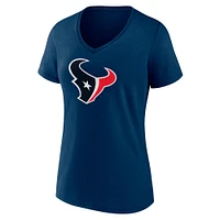 Women's Fanatics C.J. Stroud Navy Houston Texans Icon Player Name & Number V-Neck T-Shirt
