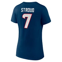 Women's Fanatics C.J. Stroud Navy Houston Texans Icon Player Name & Number V-Neck T-Shirt