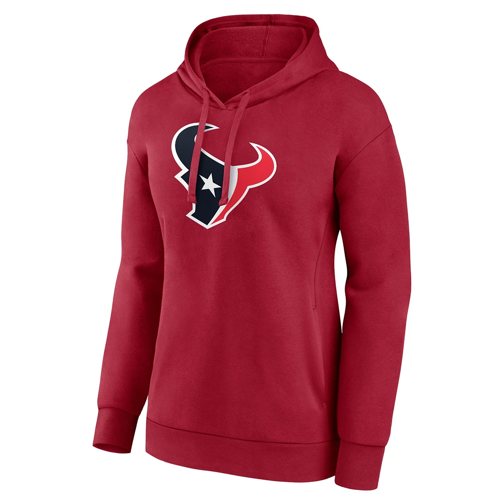 Sweat à capuche avec logo principal des Houston Texans Fanatics pour femmes, rouge