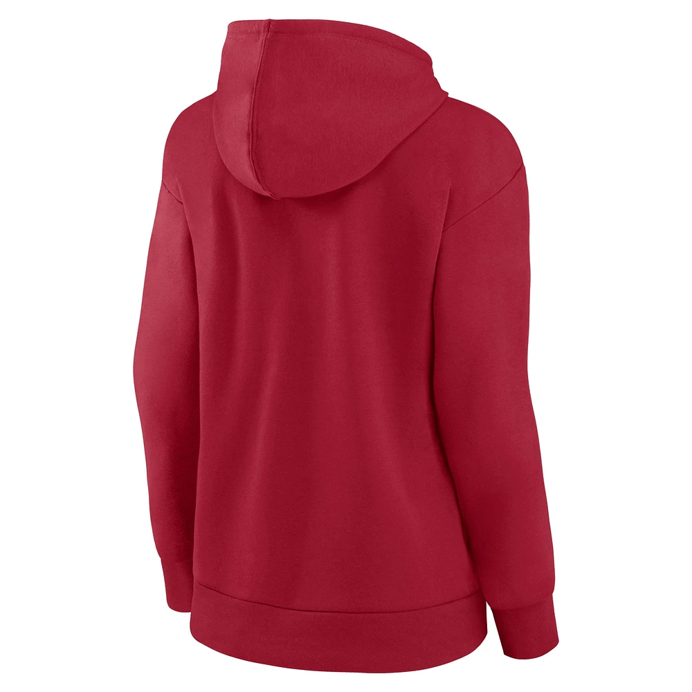 Sweat à capuche avec logo principal des Houston Texans Fanatics pour femmes, rouge