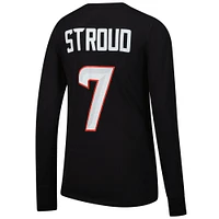 Women's Majestic Threads C.J. Stroud Navy Houston Texans Player Name & Number Long Sleeve T-Shirt