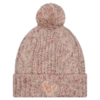 Women's New Era Stone Houston Texans Trendy Tone Cuffed Knit Hat with Pom