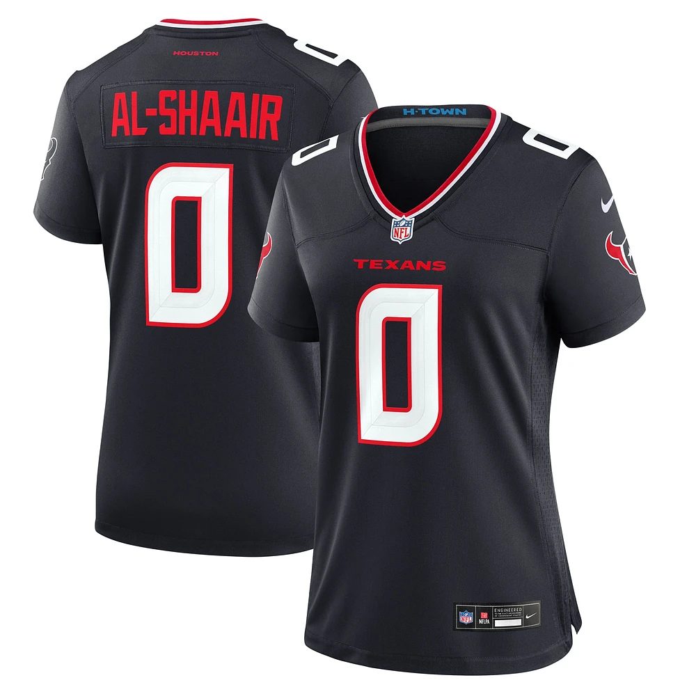 Maillot de match l'équipe des Houston Texans Nike Azeez Al-Shaair pour femme, bleu marine