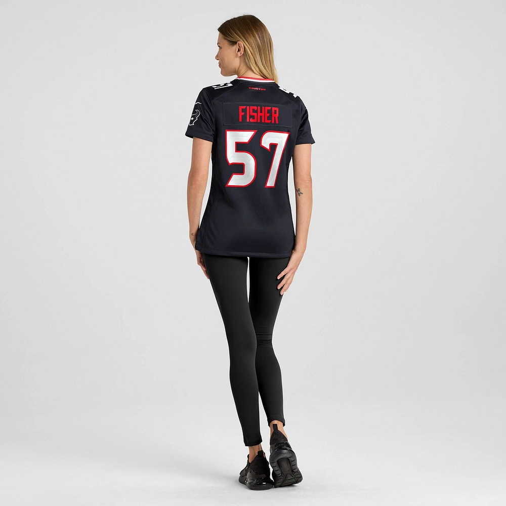 Maillot de match Nike Blake Fisher bleu marine pour femme des Houston Texans